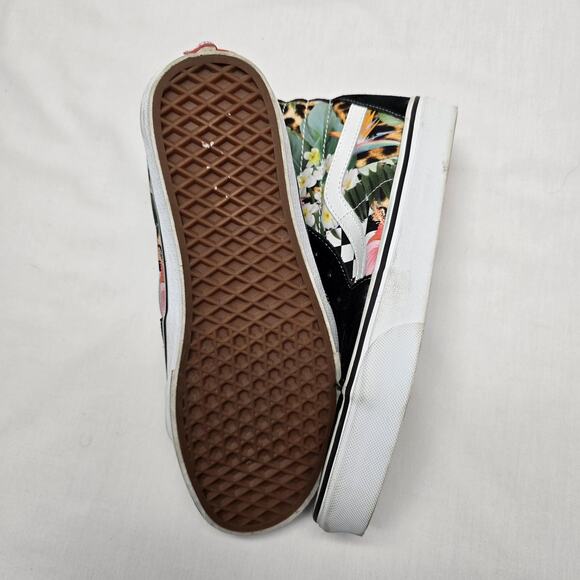 Vans Sk8-Hi Shoes Mens 9 Womens 10.5 Tropical Floral Checkerboard High Top - Picture 7 of 11